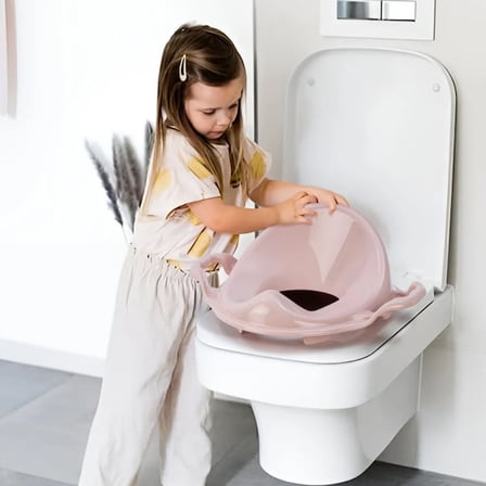 Pembe Kulplu Çocuk Klozet Adaptörü