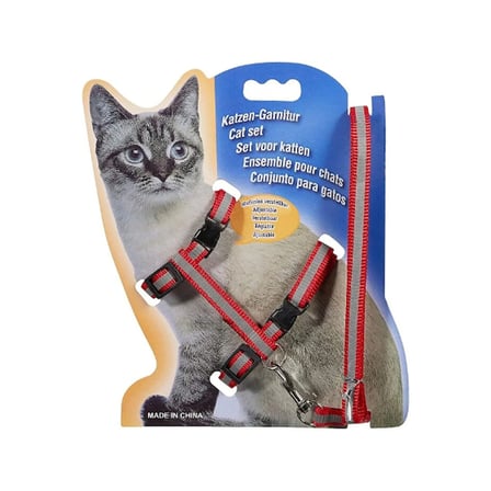 S'82 Reflektörlü Kedi Gezdirme Tasması Çok Renkli Kulplu