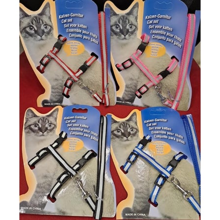 S'82 Reflektörlü Kedi Gezdirme Tasması Çok Renkli Kulplu