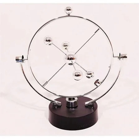 S'82 Newton Kinetik Orbital Denge Topları Krom Metal Siyah Taban Hediyelik Ürün