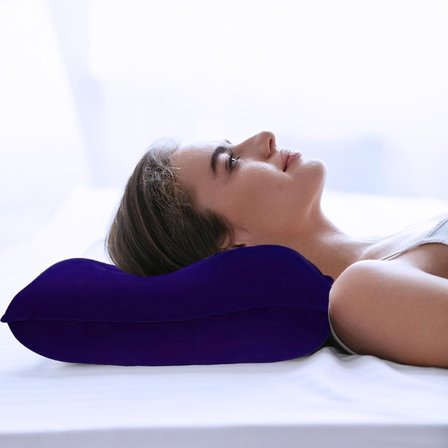 Şişme Kamp ve Yolculuk Yastığı - Ergonomik - Kadife Yüzey