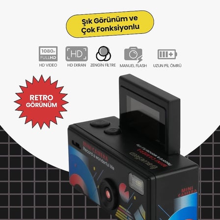Dijital Mini Anahtarlık Kamerası - Katlanır Ekran - 1080p Çözünürlük