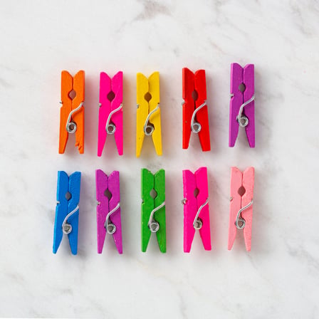 İpli Mini Mandal Seti - 50'li Paket - Karışık Renkli Set