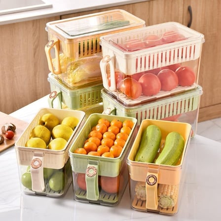 S'82 Buzdolabı Saklama Kabı Süzgeçli Vakumlu Organizer