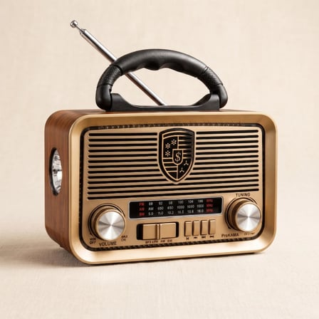 Solar Panelli LED Fenerli FM Radyo - Nostaljik Tasarım - Şarjlı - Bluetooth Özellikli