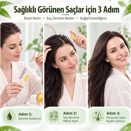 Saç Bakım Yağı Uygulama Tarağı - Serum Tarağı - Yeniden Doldurulabilir Hazne