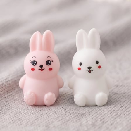 Tavşan Tasarımlı Squishy - 12'li Paket - Karışık Renk - Yumuşak Oyuncak