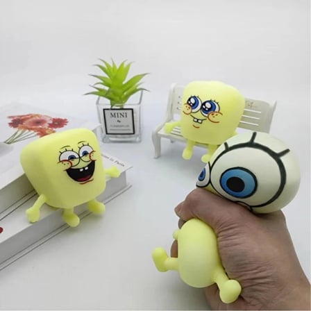 Sünger Bob Tasarımlı Squishy - 12'li Paket - Yumuşak Oyuncak - Farklı Model