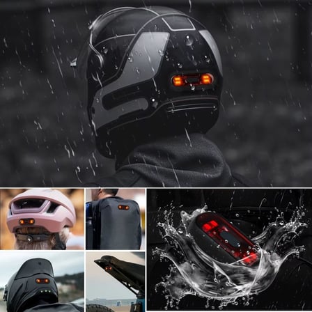 Kırmızı LED Kask Flaşörü - USB Şarjlı - Kask Aydınlatma Işığı