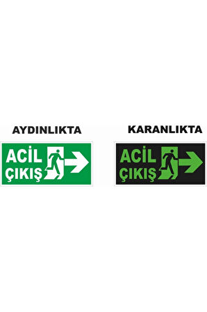Acil Çıkış Sol Ok Fosforlu Levha (KURUMSAL)