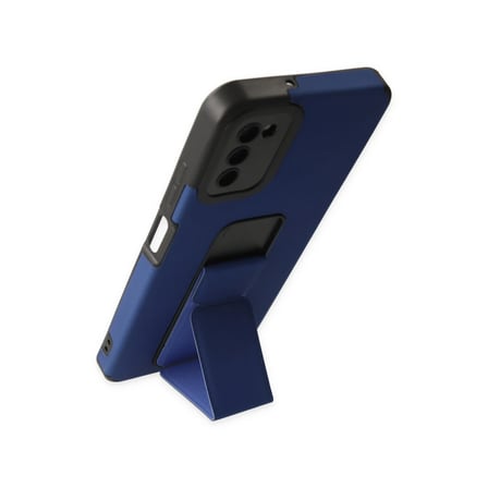 Samsung Galaxy A03S Kılıf Mega Standlı Silikon - Mavi