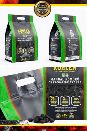 BioGlut 5 Kg BBQ Kömür – BİO Yumurta Press-Uzun Süreli Yanma, Premium Mangal Kömürü