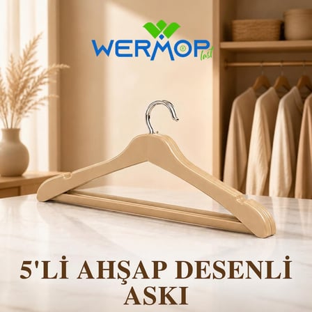 5'Lİ AHŞAP DESENLİ ASKI BEJ