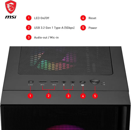 MSI MAG FORGE 120A AIRFLOW Bilgisayar Kasası