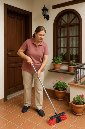 Yer Süpürme Fırçası, 25 cm, Orta Sert Kıl, Sapsız, Dayanıklı Plastik Gövde, Ahşap Zemin Uyumlu, Ev İçi Temizlik Fırçası, Balkon ve Garaj Kullanımına Uygun, Ergonomik Tasarım, Temizlik Aparatı