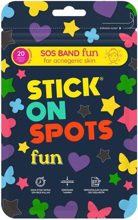 SOS Band Fun Pimple Patch Hidrokolloid Sivilce ve Akne Bandı 20 Adet