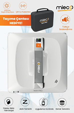 Mieco WA9 Pro Çift Yönlü Su Püskürtmeli Cam Temizleme Robotu (Kumandalı)