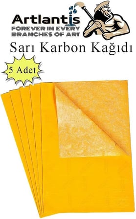 Sarı Karbon Kağıdı A4 5 Adet 21x29,7 cm Kopya Kağıdı Transfer Kağıdı Renkli Karbon Kağıdı