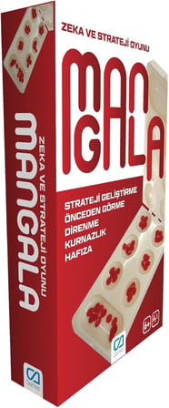 Mangala Katlanabilir Tablalı 6+ Yaş Üzeri için 2 Kişilik Eğitici Zeka ve Strateji Oyunu, SM-CA-OYUN-MANGALA-5186