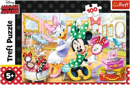 , Yapboz, Minnie Güzellik Stüdyosunda, Disney Minnie, 100 parça, 5 yaşından büyük çocuklar için