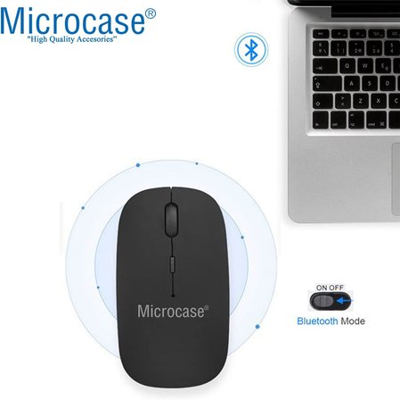 800-1200-1600 DPI Bluetooth Kablosuz Mouse - AL2722 Siyah