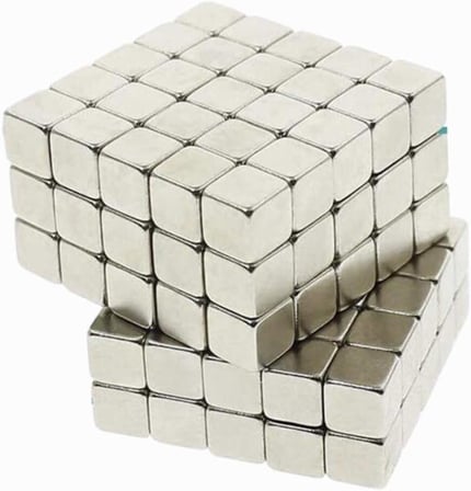 Dünya Magnet 125 Adet 5X5X5 Küp Neodyum Mıknatıs - Güçlü Magnet (125'Li Paket)