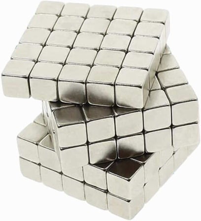Dünya Magnet 125 Adet 5X5X5 Küp Neodyum Mıknatıs - Güçlü Magnet (125'Li Paket)