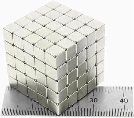 Dünya Magnet 125 Adet 5X5X5 Küp Neodyum Mıknatıs - Güçlü Magnet (125'Li Paket)