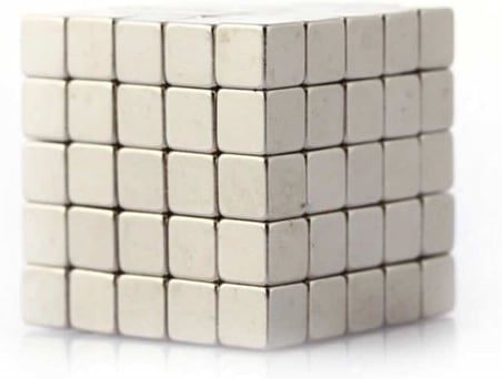 Dünya Magnet 125 Adet 5X5X5 Küp Neodyum Mıknatıs - Güçlü Magnet (125'Li Paket)