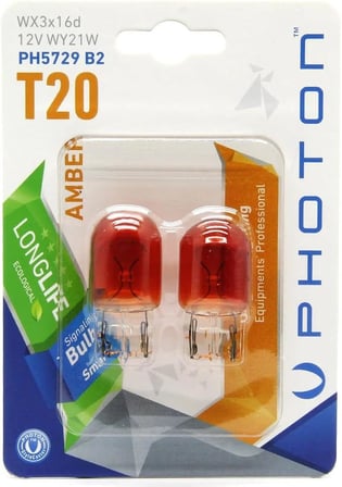 Ampul T20 Wy21W 12V Amber 2'Li Blister PHT PH5729 B2