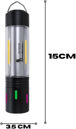 WATTON WT-736 LED Şarjlı Kamp Lambası, Ortam ve Odak Aydınlatma, Kamp Avcılık Acil Durum El Feneri