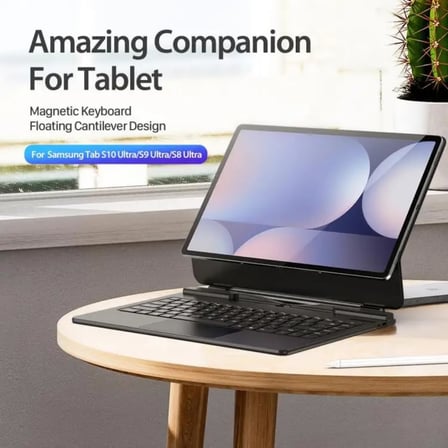 Samsung Galaxy Tab S8 Ultra /S9 Ultra/S10 Ultra 14.6 inç ile Uyumlu Magic Keyboard Touchpad Türkçe Kalem Bölmeli Işıklı Klavyeli Kılıfı SM-X920