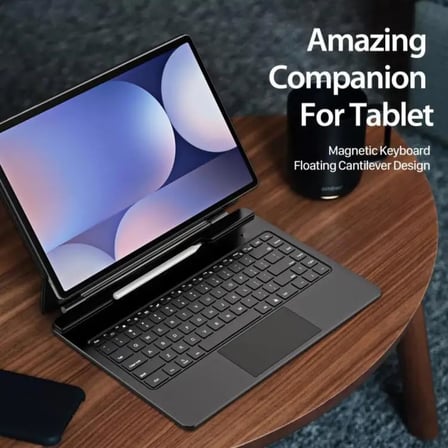 Samsung Galaxy Tab S8 Ultra /S9 Ultra/S10 Ultra 14.6 inç ile Uyumlu Magic Keyboard Touchpad Türkçe Kalem Bölmeli Işıklı Klavyeli Kılıfı SM-X920