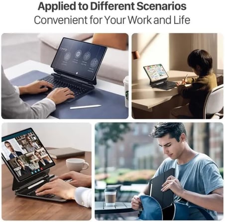 Samsung Galaxy Tab S8 Ultra /S9 Ultra/S10 Ultra 14.6 inç ile Uyumlu Magic Keyboard Touchpad Türkçe Kalem Bölmeli Işıklı Klavyeli Kılıfı SM-X920