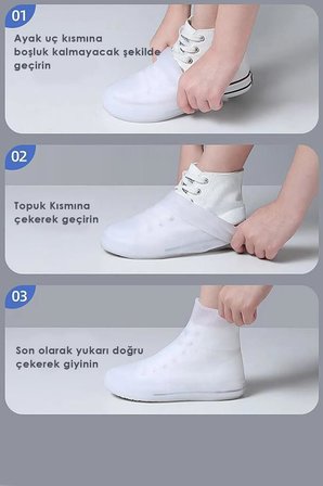 34 – 39 Numara Silikon Ayakkabı Koruyucu Kılıfı Su Geçirmez Yağmur Çamur Koruyucu Kılıf 