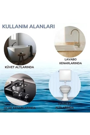 3.2 Metre Su Sızdırmaz Bant Duş Banyo Küvet Lavabo Klozet Kenar Sızıntı Tamir Sızdırmazlık Bandı