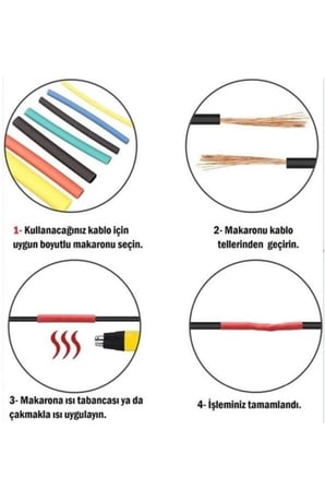164 Adet Renkli Makaron Isıyla Daralan Şarj Kablosu Yalıtım Tamir Bandı Kablo Fiş Koruyucu 
