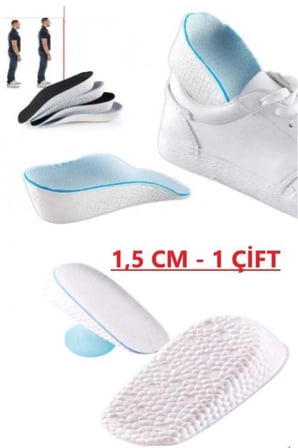 1.5 cm Erkek Gizli Topuk Yükseltici Boy Uzatıcı Ortopedik Tabanlık Köpük Ayakkabı Tabanlığı