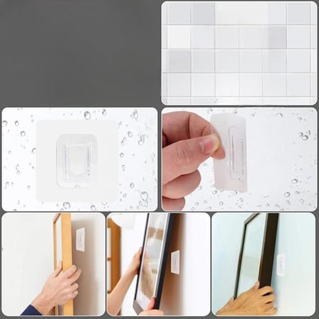 5 Çift Şeffaf Yapışkanlı Geçmeli Klips Eşya Tablo Resim Duvar Banyo Sabitleme Askısı Tutucu Askı Kancası
