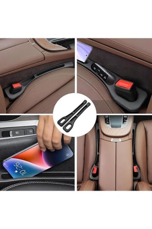 2 Adet Siyah Araç Oto Koltuk Arası Boşluk Doldurma Pedi Cüzdan Kart Düşme Önleyici Telefon Tutucu