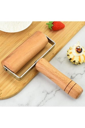 Ahşap Saplı Rulo Hamur Açma Rulosu Mini Oklava Mantı Pizza Börek Hamuru Açıcı Şekillendirici Merdane