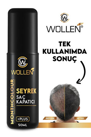 Wollen 50 ml Seyrek Saç Kapatıcı Dolgunlaştırıcı Sıvı Krem Siyah Renk