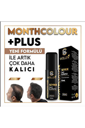 Wollen 50 ml Seyrek Saç Kapatıcı Dolgunlaştırıcı Sıvı Krem Siyah Renk