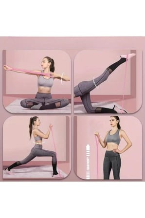 Silikon Pilates Egzersiz Direnç Bandı Aerobik Yoga Plates Ayak Kol Spor Lastiği Squat Bant Orta