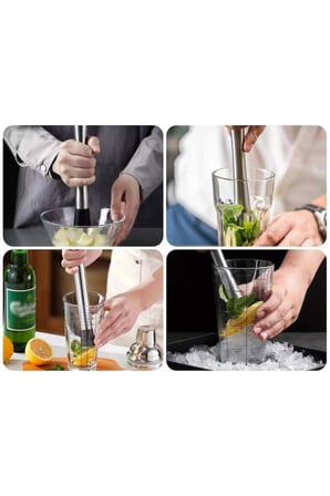 Paslanmaz Çelik Buz Kırma Ezme Çubuğu Mojito Kokteyl Yapma Tokmağı Nane Limon Meyve Ezici Muddler