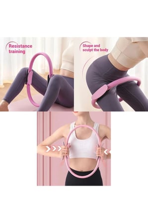 Pilates Çemberi Kaymaz Tutma Pedli Yoga Plates Egzersiz Halkası Ring İç Bacak Kalça Hareket Bandı