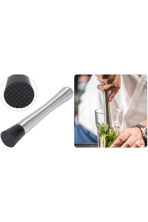 20x3 cm Meyve Ezici Tokmak Barmen Şeker Buz Limon Nane Ezici Kokteyl Mojito Smoothie Tokmağı Çubuk