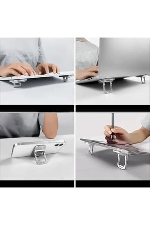 1 Çift Mini Laptop Standı 2 Kademe Yükseklik Ayarlı Tablet Macbook Telefon Tutucu Yükseltici Ayak
