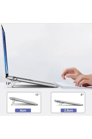 1 Çift Mini Laptop Standı 2 Kademe Yükseklik Ayarlı Tablet Macbook Telefon Tutucu Yükseltici Ayak