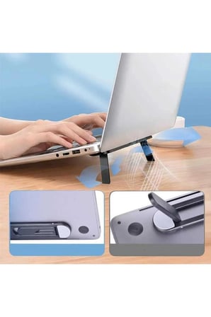 Laptop Standı 2 Kademe Yükseklik Ayarlı Tablet Macbook Notebook Tutucu Yükseltici Görünmez Ayak